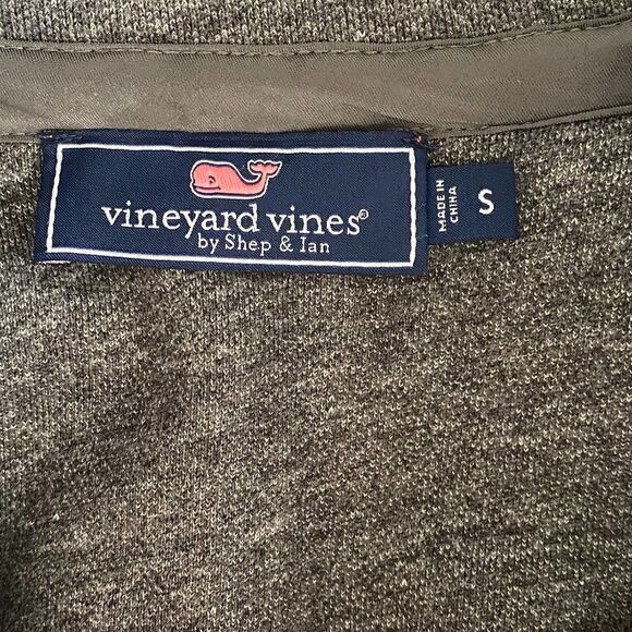 Vineyard Vines Shep Quarter Zip Pullover Fleece Ribbed Cuff and Hem Size S - Picture 6 of 6